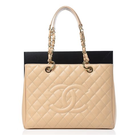 chanel gst beige caviar|CHANEL Caviar Quilted Grand Shopping Tote GST Beige.